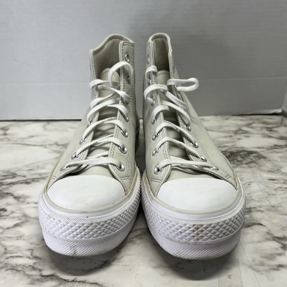 Converse Chuck Taylor All Star More Lift Hi Platform Sneaker Cream Women 9.5